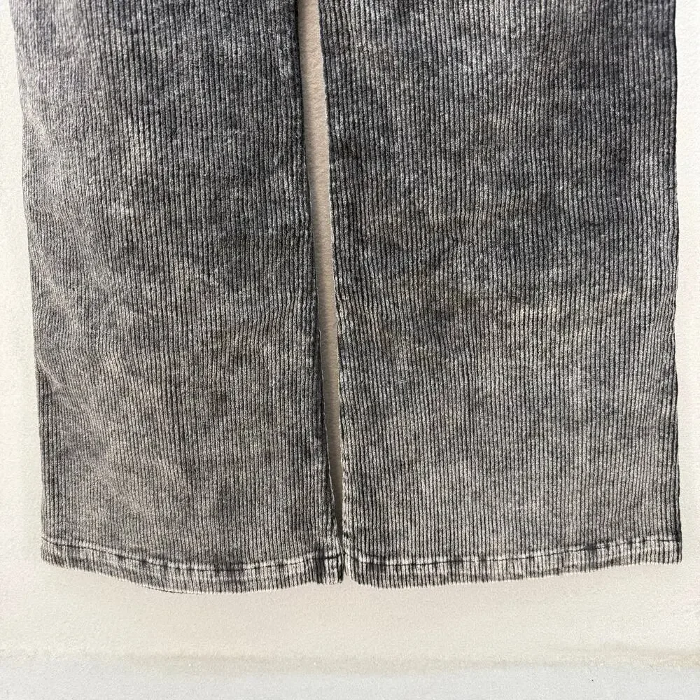 Pol by Anthropologie Corduroy Pants Women's S Black Patch Pockets Wide Flare Leg - Picture 5 of 13